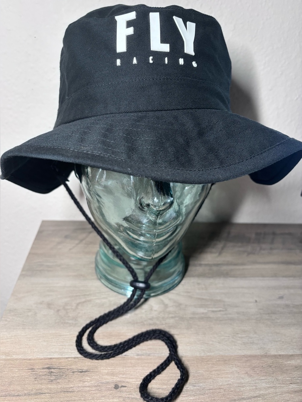FLY Racing Black Bucket Hat with Adjustable Drawstring